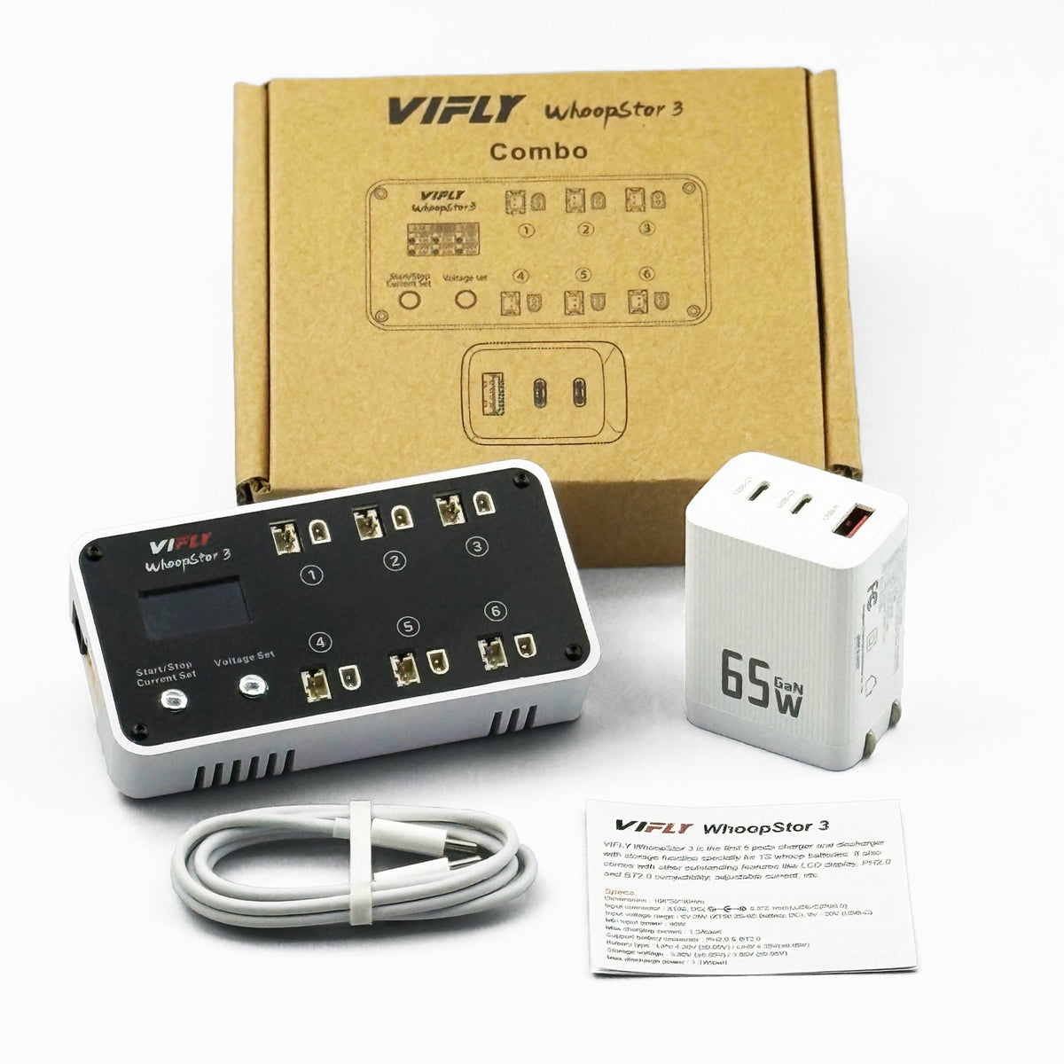 VIFLY WhoopStor V3 6-Port 1S Battery Charger and Discharger - LiHV/LiPo
