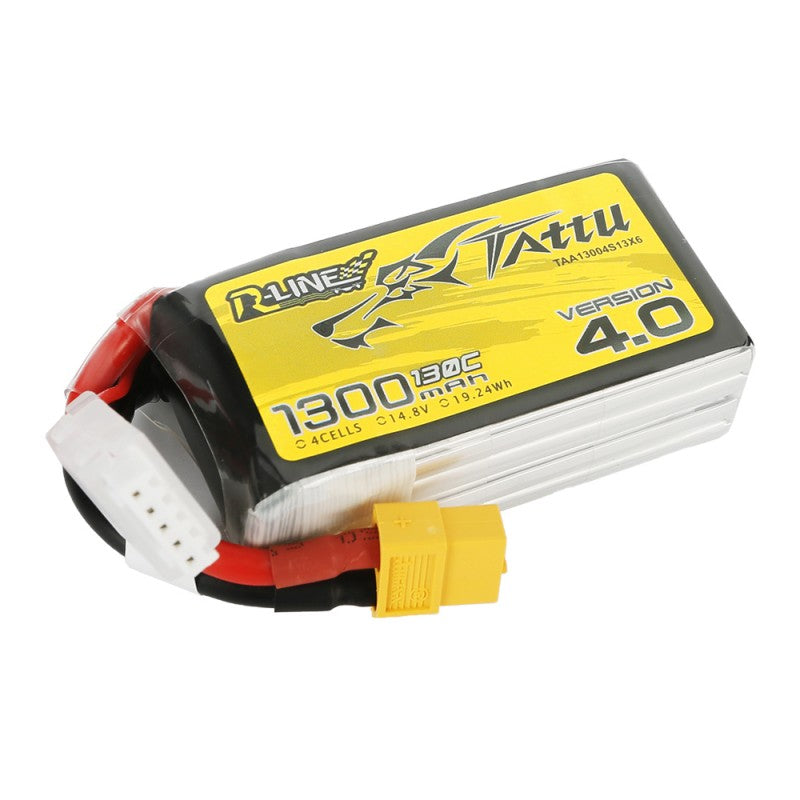 Tattu R-Line 1300mAh 14.8V 130C 4S1P Lipo with XT60 V4