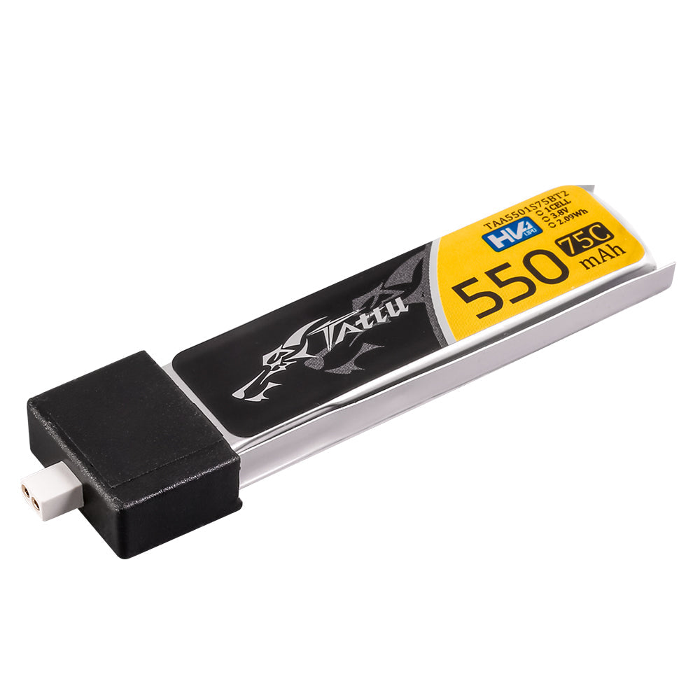 Tattu 550mAh 3.8V 75C 1S1P HV Lipo - BT 2.0 plug (5PCS)