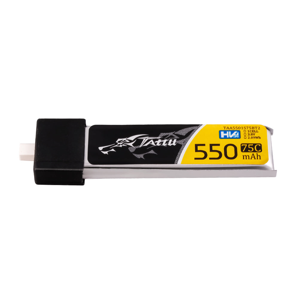 Tattu 550mAh 3.8V 75C 1S1P HV Lipo - BT 2.0 plug (5PCS)