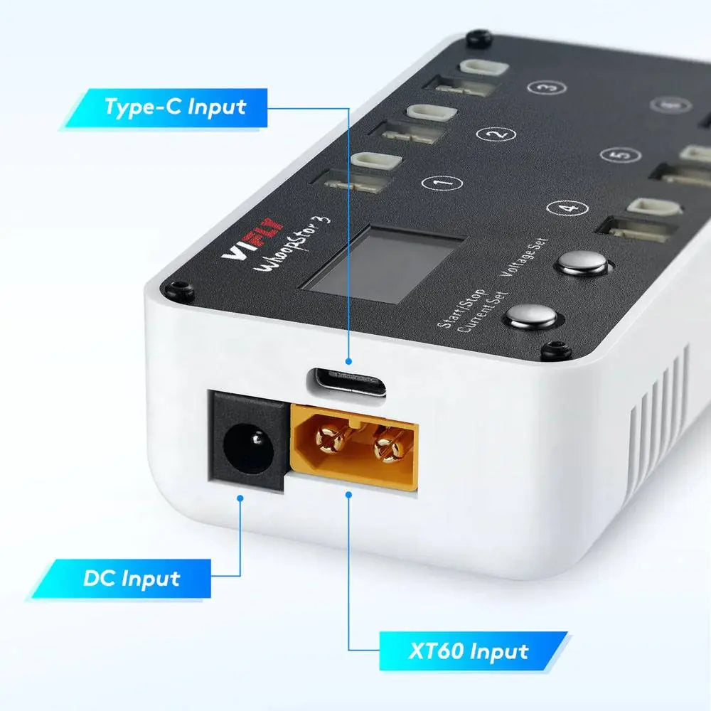 VIFLY WhoopStor V3 6-Port 1S Battery Charger and Discharger - LiHV/LiPo