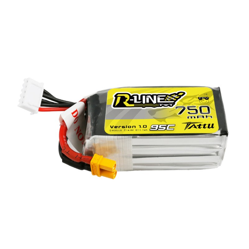 Tattu R-Line 750mAh 14.8V 4S1P 95C Lipo Battery