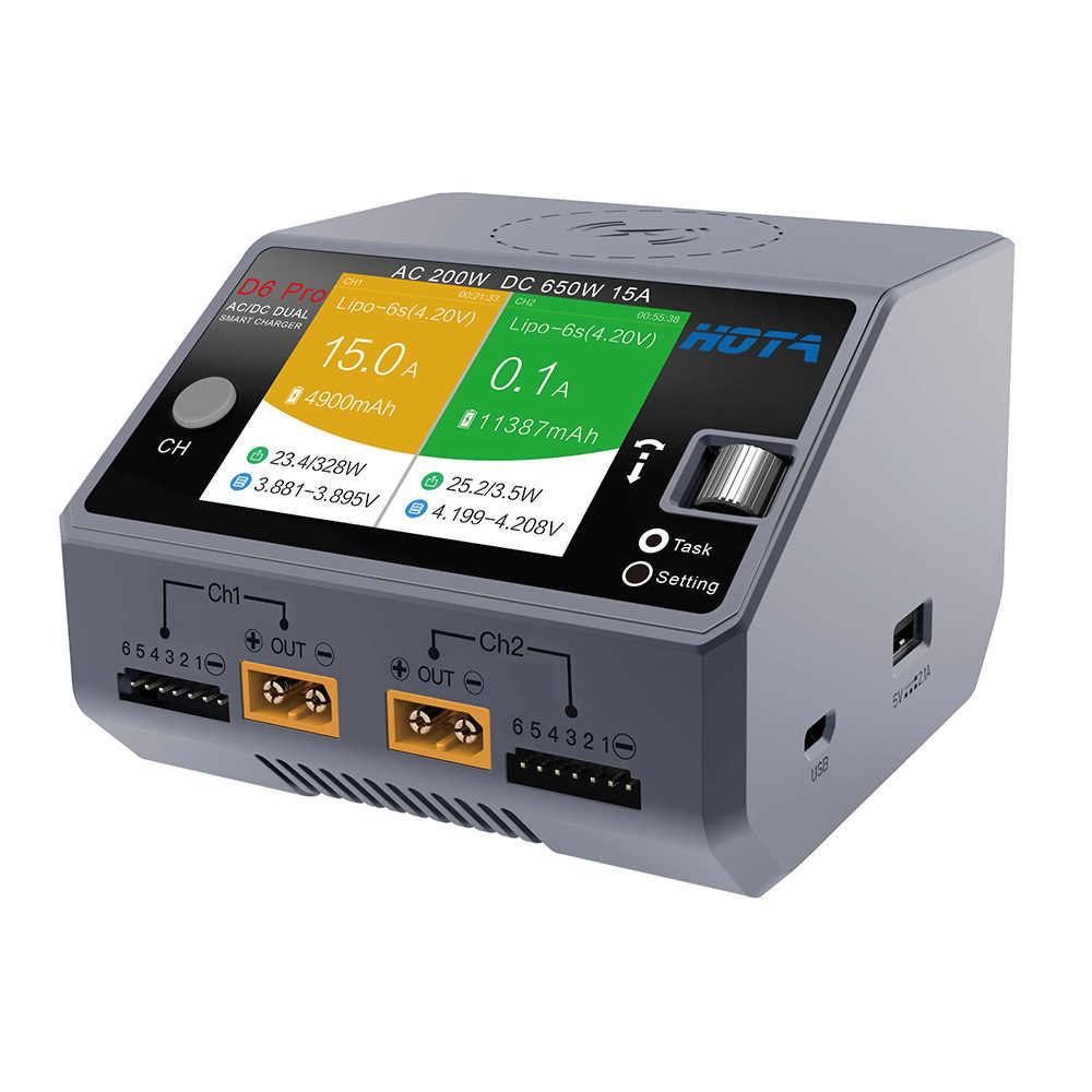 HOTA D6 Pro AC 200W DC 325Wx2 15Ax2 Charger
