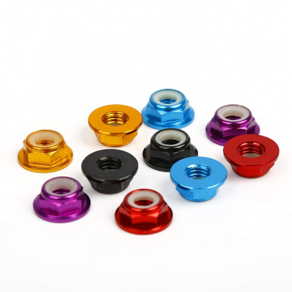 M5 Flanged Nylon Insert Lock Nuts CW (4 PCS)