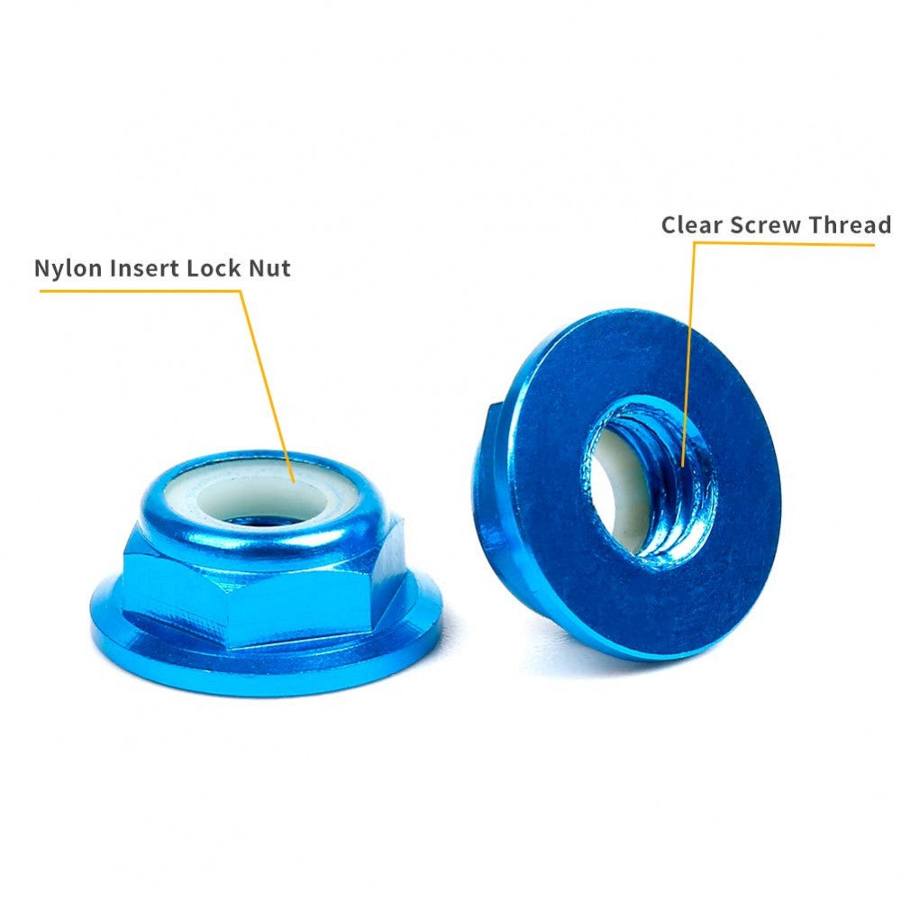 M5 Flanged Nylon Insert Lock Nuts CW (4 PCS)