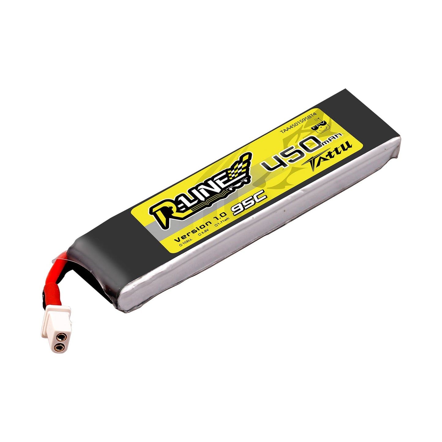 Tattu R-Line 450mAh 3.8V 1S1P 95C BT2.0 Lipo Battery (4pcs)