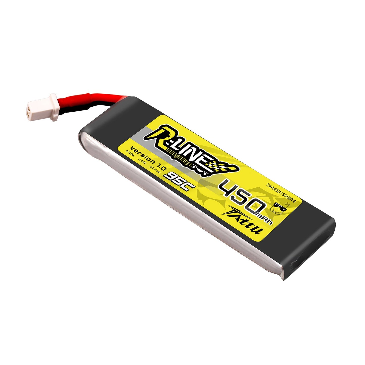 Tattu R-Line 450mAh 3.8V 1S1P 95C BT2.0 Lipo Battery (4pcs)