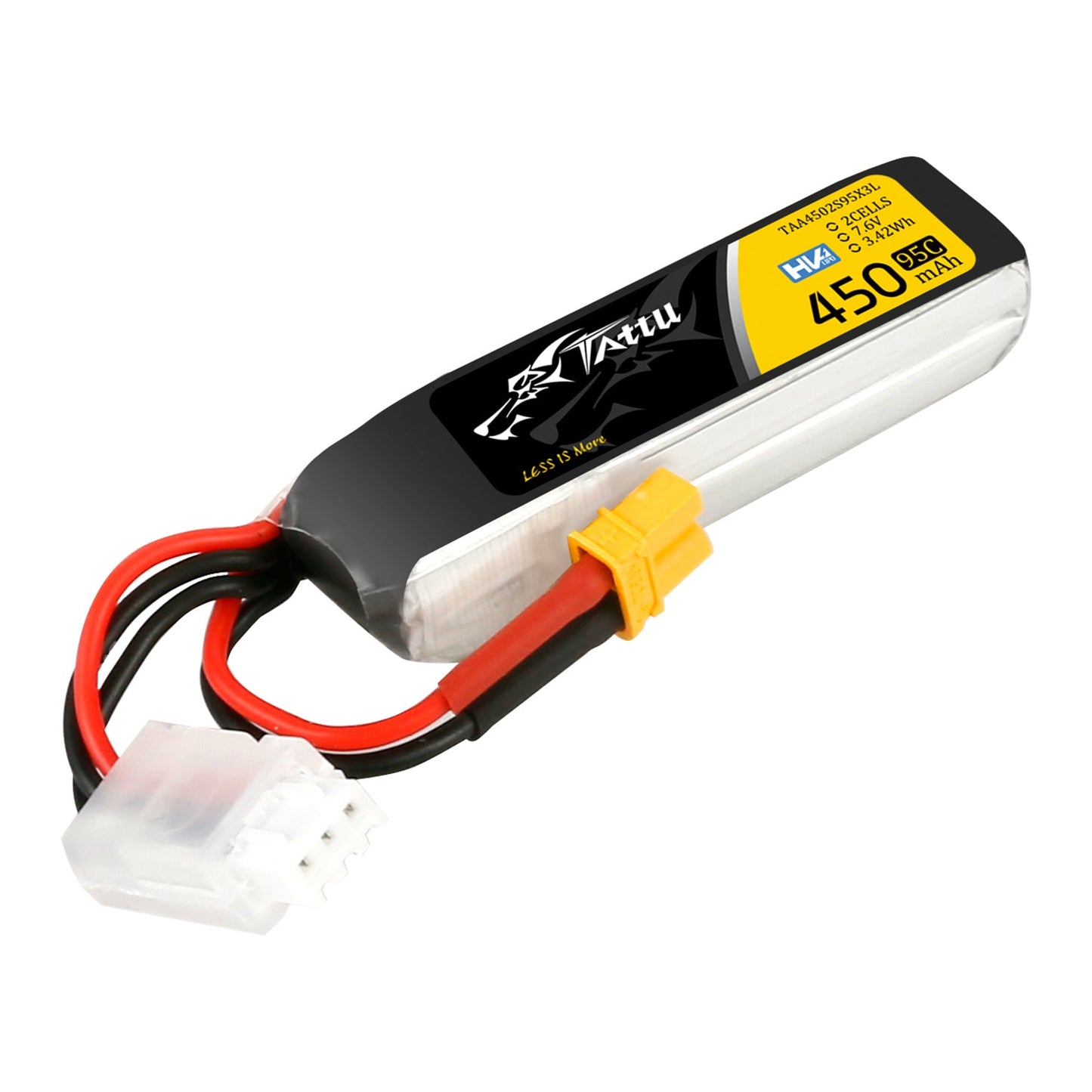 Tattu 450mAh 2S 95C 7.6V HV Lipo with XT30 Long