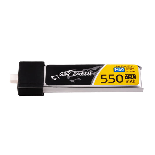 Tattu 550mAh 3.8V 75C 1S1P HV Lipo - BT 2.0 plug (5PCS)
