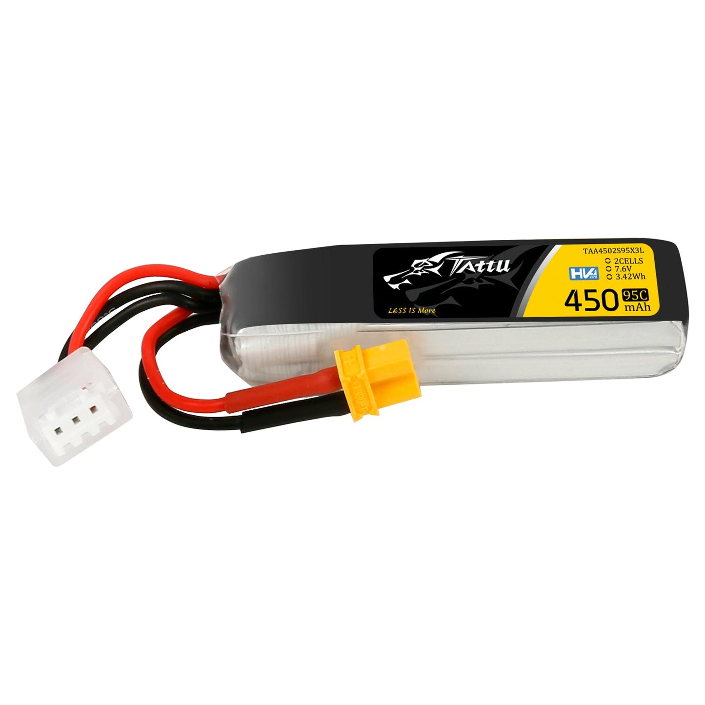 Tattu 450mAh 2S 95C 7.6V HV Lipo with XT30 Long