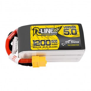 Tattu R-Line Version 5.0 1200mAh 22.2V 150C 6S1P Lipo Battery XT60