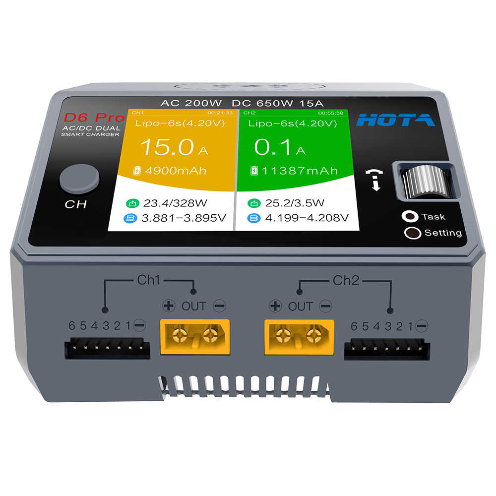 HOTA D6 Pro AC 200W DC 325Wx2 15Ax2 Charger